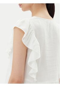 only - ONLY Bluzka Rian 15349090 Biały Regular Fit. Kolor: biały. Materiał: wiskoza, len