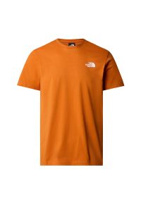 Koszulka The North Face Redbox Celebration 0A87NVPCO1 - pomarańczowa. Kolor: pomarańczowy. Materiał: tkanina, bawełna. Długość rękawa: krótki rękaw. Długość: krótkie