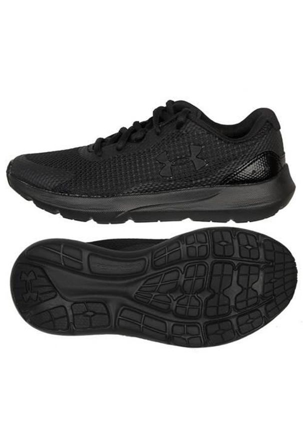 Buty do chodzenia dla dzieci Under Armour Bgs Surge 3 JR. Zapięcie: sznurówki. Kolor: czarny. Materiał: guma, materiał, syntetyk. Szerokość cholewki: normalna. Sport: turystyka piesza