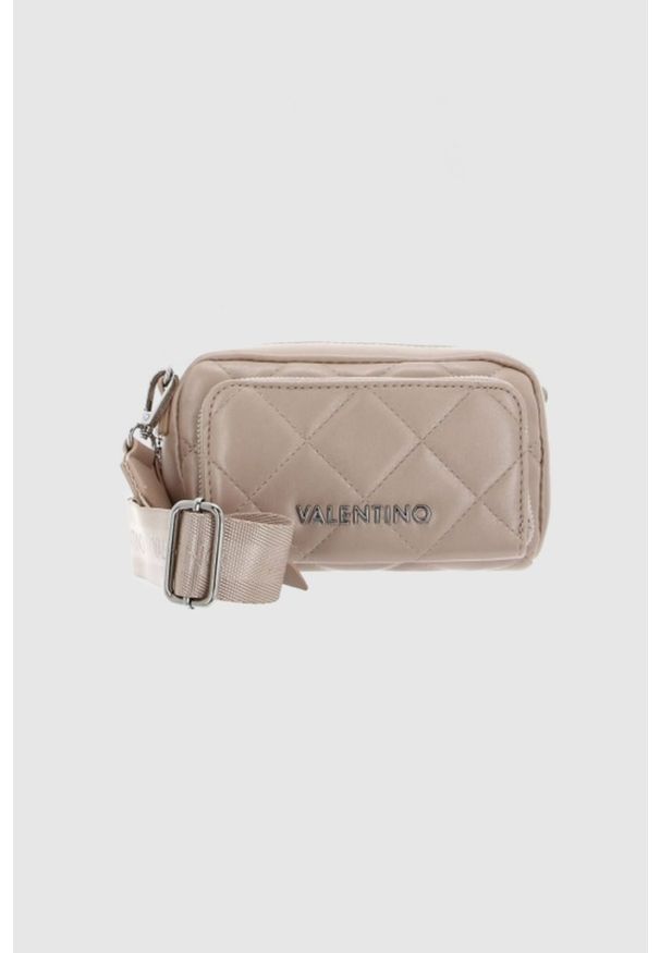 Valentino by Mario Valentino - VALENTINO Beżowa pikowana torebka ocarina recycle haversack. Kolor: liliowy. Materiał: pikowane