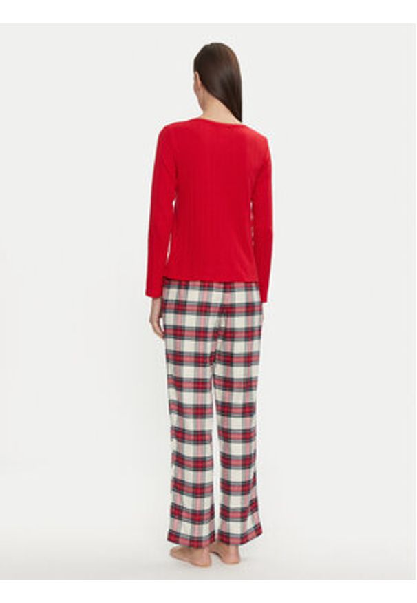 Lauren Ralph Lauren - LAUREN RALPH LAUREN Piżama ILN72374F Czerwony Regular Fit. Kolor: czerwony. Materiał: bawełna