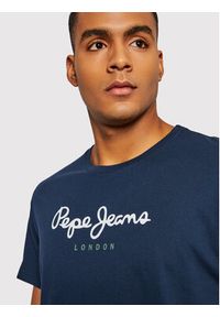 Pepe Jeans T-Shirt Eggo PM508208 Granatowy Regular Fit. Kolor: niebieski. Materiał: bawełna #5