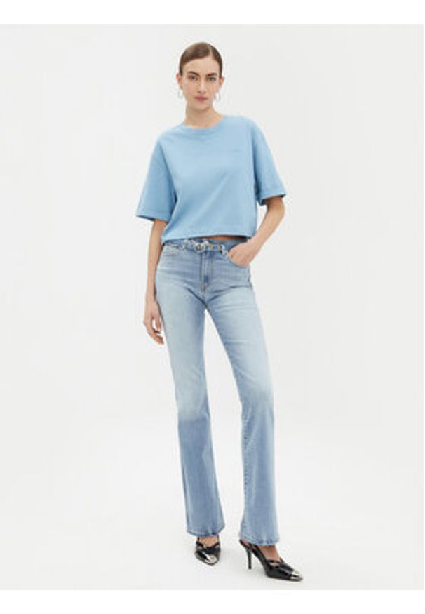 Pinko - PINKO T-Shirt 104882 A2HN Niebieski Regular Fit. Kolor: niebieski. Materiał: bawełna