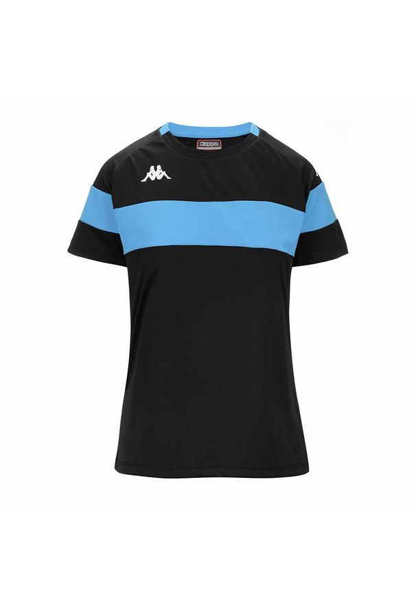 Damski jersey Kappa Dareta. Kolor: czarny, niebieski, wielokolorowy. Materiał: jersey. Sport: fitness