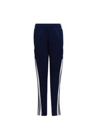 Adidas - Spodnie piłkarskie dla dzieci adidas Squadra 21 Training. Kolor: biały, niebieski, wielokolorowy. Materiał: dresówka. Styl: sportowy