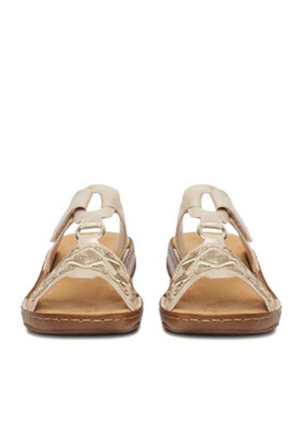 Rieker Klapki CEO-V2864-60 Złoty. Kolor: złoty. Materiał: skóra