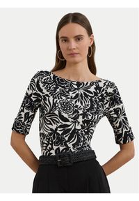 Lauren Ralph Lauren - LAUREN RALPH LAUREN Bluzka 200963940001 Czarny Slim Fit. Kolor: czarny. Materiał: bawełna