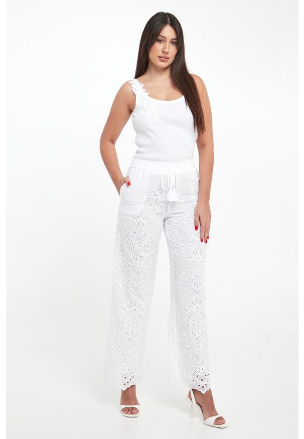 Ermanno Firenze - Top damski z haftem ERMANNO FIRENZE. Wzór: haft