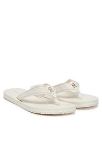 TOMMY HILFIGER - Tommy Hilfiger Japonki Th Stripes Beach Sandal FW0FW08528 Biały. Kolor: biały. Materiał: materiał #3