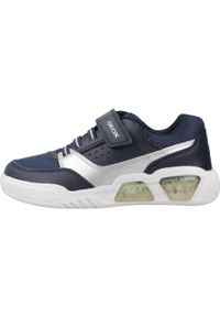 Tenisówki Geox Model J Illuminus Boy Kolor Niebieski. Kolor: niebieski. Materiał: tkanina, syntetyk