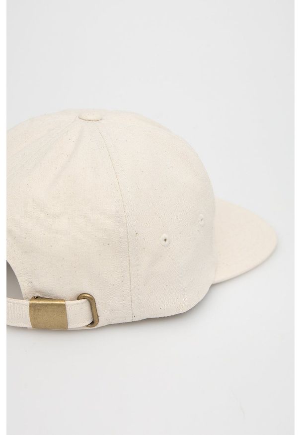 Vans czapka bawełniana kolor beżowy gładka. Kolor: beżowy. Materiał: bawełna. Wzór: gładki