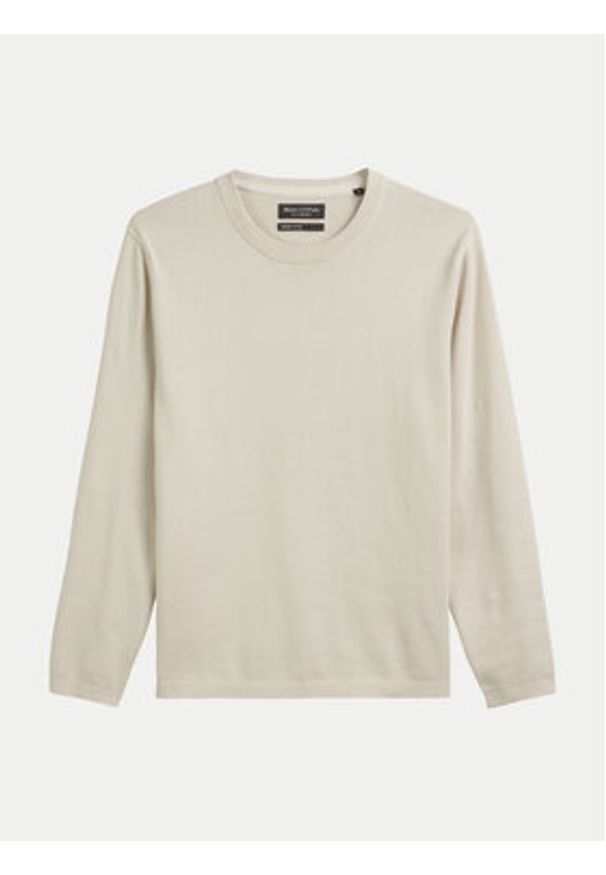 Marc O'Polo Sweter 522 5123 60248 Beżowy Regular Fit. Typ kołnierza: polo. Kolor: beżowy. Materiał: bawełna
