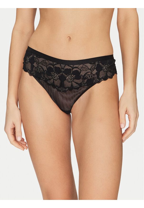 Hunkemöller Biustonosz z fiszbiną Sophia 300458 Czarny. Kolor: czarny. Materiał: syntetyk