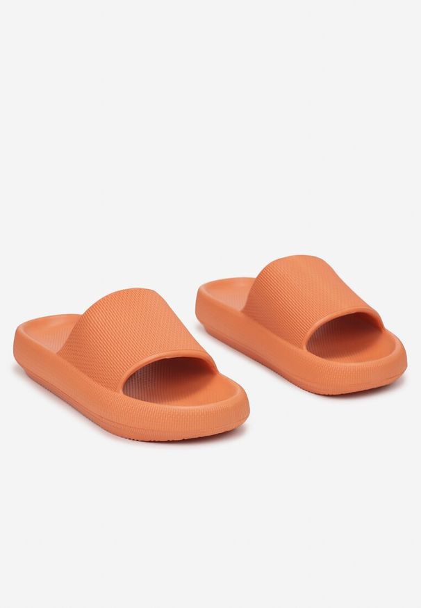 Born2be - Pomarańczowe Klapki z Pianki o Minimalistycznym Designie Kaseis. Okazja: na plażę, na co dzień. Kolor: pomarańczowy. Styl: sportowy, casual