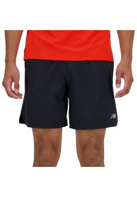 Spodenki męskie New Balance MS41283BK – czarne. Kolor: czarny. Materiał: poliester, tkanina, materiał. Sport: fitness