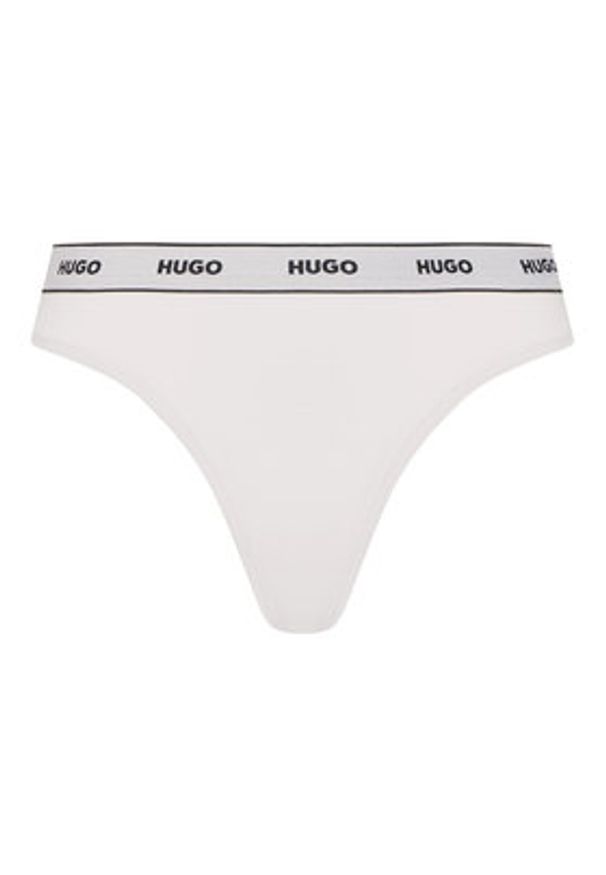 Hugo - HUGO Komplet 3 par stringów 50480150 Biały. Kolor: biały. Materiał: bawełna