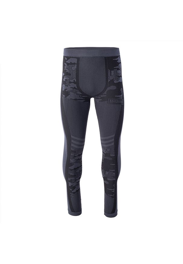 Spodnie termoaktywne Magnum Camo Bottom, męskie - szare, Rozmiar XXL. Kolor: szary. Materiał: elastan, materiał, poliamid, włókno, skóra, syntetyk