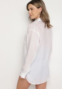 Born2be - Biała Koszula z Modalem i Ozdobnymi Kieszeniami Mavisene. Okazja: na co dzień. Kolor: biały. Materiał: jeans. Styl: klasyczny, casual, elegancki #5
