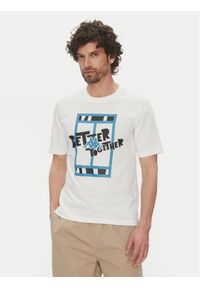Kappa T-Shirt 351U8JW 001 Biały Regular Fit. Kolor: biały. Materiał: bawełna
