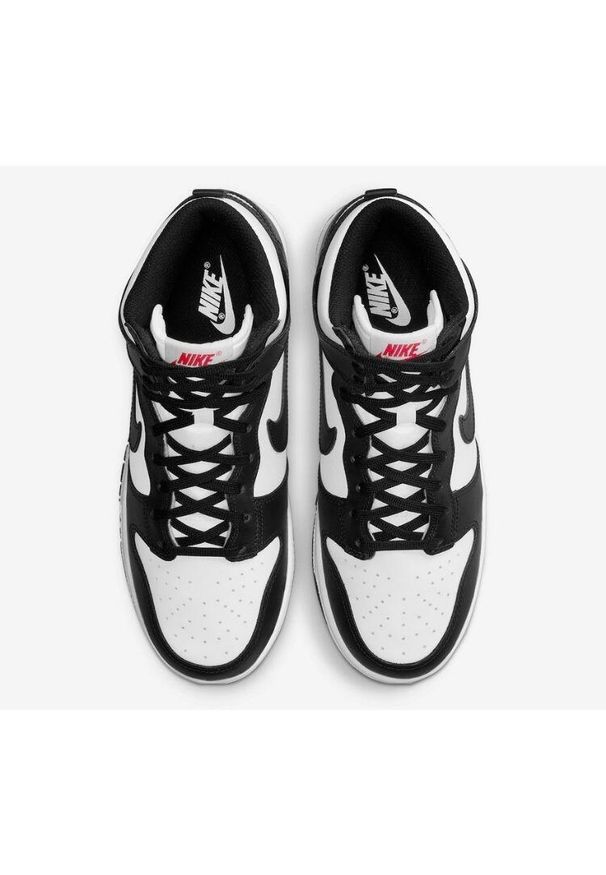 Buty do chodzenia damskie Nike Dunk High Panda. Wysokość cholewki: za kostkę. Zapięcie: sznurówki. Kolor: czarny. Materiał: syntetyk, tkanina, skóra, materiał. Szerokość cholewki: normalna. Sport: turystyka piesza