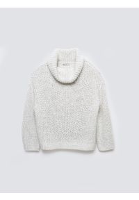 Big-Star - Sweter damski z obszernym golfem melanżowy biały Magdalena 100. Typ kołnierza: golf. Kolor: biały. Materiał: materiał, denim, wełna. Wzór: melanż. Styl: elegancki, klasyczny #3