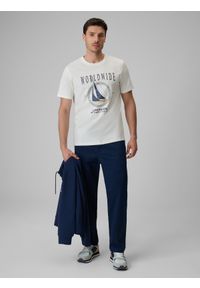 4f - 4F Spodnie casual męskie - granatowe XL. Okazja: na co dzień. Kolor: niebieski. Materiał: bawełna, tkanina. Styl: casual #1