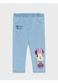 Sinsay - Spodnie jeansowe Minnie Mouse - niebieski. Kolor: niebieski. Materiał: jeans. Wzór: motyw z bajki