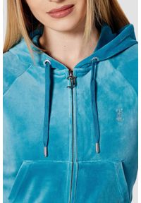Juicy Couture - JUICY COUTURE Niebieska damska bluza Madison, Rozmiar L. Okazja: na co dzień. Kolor: niebieski. Materiał: materiał. Styl: casual, klasyczny #6
