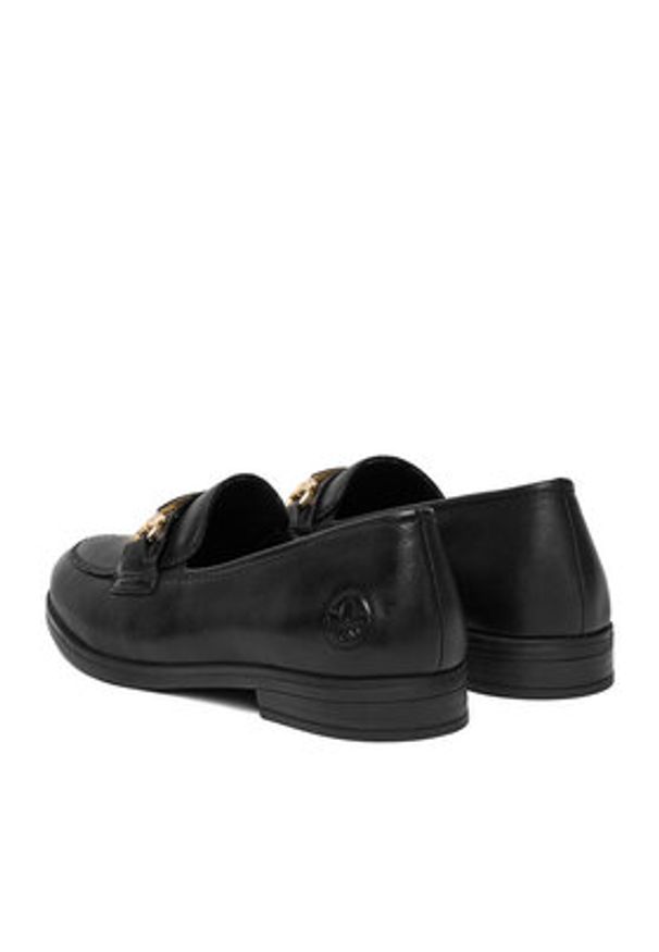 Rieker Loafersy 46262-01 Czarny. Kolor: czarny. Materiał: skóra