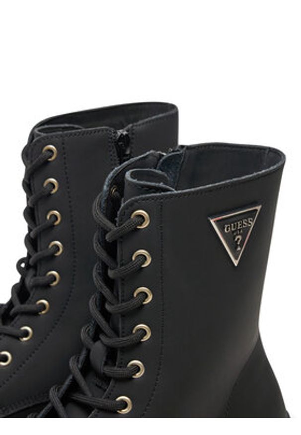 Guess Botki FLPPAM LEA10 Czarny. Kolor: czarny. Materiał: skóra