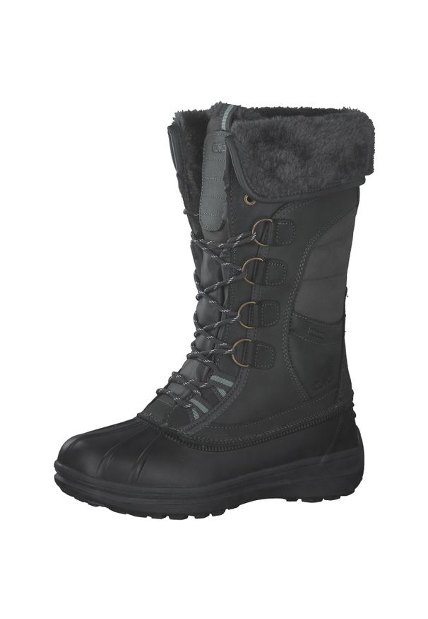 Buty Śniegowce damskie wysokie CMP THALO ocieplane skóra nubukowa. Kolor: szary. Materiał: nubuk, skóra. Sezon: zima. Styl: sportowy