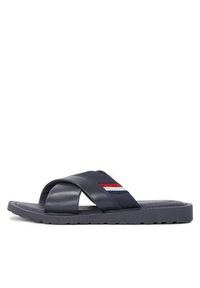 TOMMY HILFIGER - Tommy Hilfiger Klapki Core Hilfiger Lth Criss C Sandal FM0FM05010 Granatowy. Kolor: niebieski #4