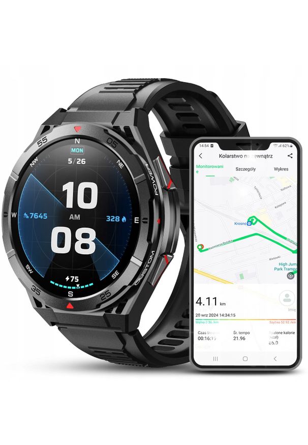 Smartwatch JG Smart SMARTWATCH MĘSKI GPS MENU POLSKIE WODOODPORNY SPORT ROZMOWY SMART WATCH PL. Rodzaj zegarka: smartwatch. Styl: sportowy