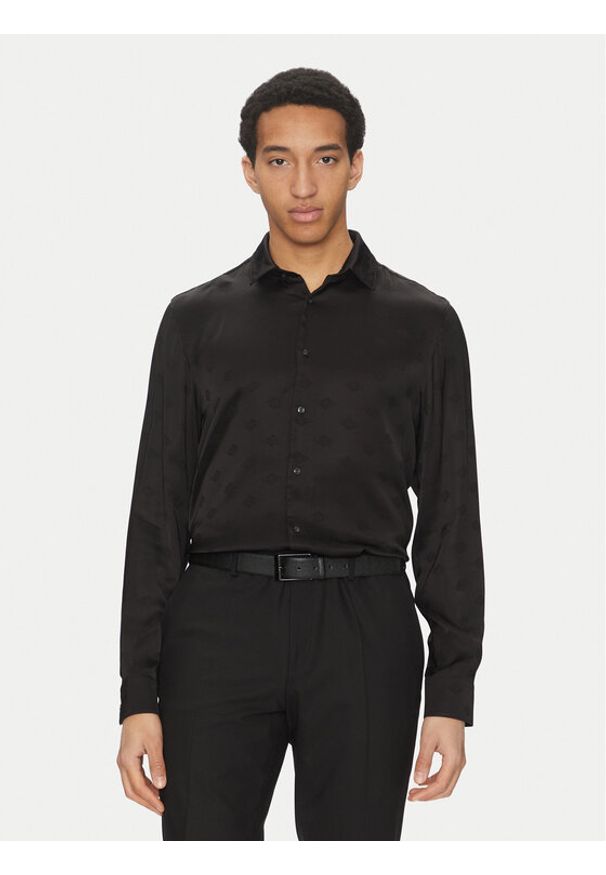 Hugo - HUGO Koszula Elisha02 50539726 Czarny Extra Slim Fit. Kolor: czarny. Materiał: wiskoza