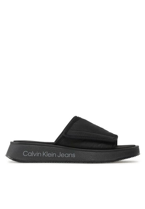 Calvin Klein Jeans Klapki Prefresato Sandal Softny YW0YW00968 Czarny. Kolor: czarny. Materiał: materiał