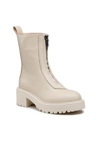 Badura Botki 7503 Beżowy. Kolor: beżowy. Materiał: skóra #1