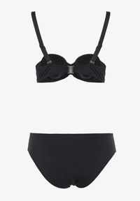 Born2be - Czarne Bikini Strój Kąpielowy Dwuczęściowy Biustonosz z Supełkiem i Figi Carinela. Kolor: czarny. Wzór: aplikacja #4