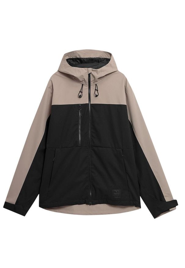 4f - Kurtka Męska SS23TTJAM080. Kolor: beżowy, wielokolorowy, biały. Sport: turystyka piesza