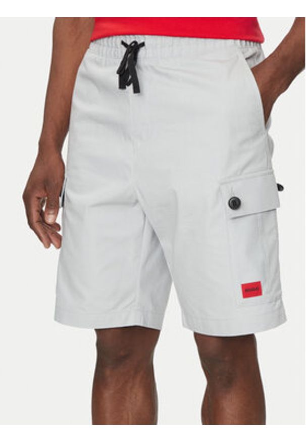Hugo - HUGO Szorty materiałowe Garlio 50510594 Szary Regular Fit. Kolor: szary. Materiał: bawełna