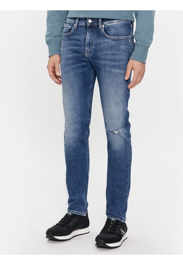 Calvin Klein Jeans Jeansy Skinny J30J324184 Granatowy Skinny Fit. Kolor: niebieski