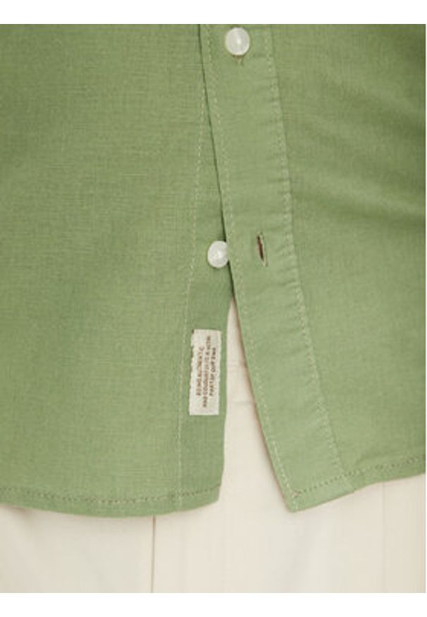 Blend Koszula 20718400 Zielony Regular Fit. Kolor: zielony. Materiał: len, bawełna