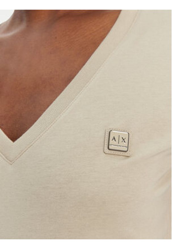 Armani Exchange T-Shirt XW002292 AF10356 U6275 Beżowy Regular Fit. Kolor: beżowy. Materiał: bawełna
