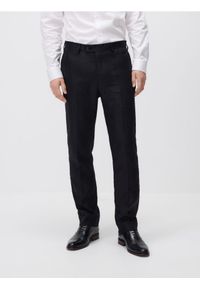 Reserved - Lniane spodnie garniturowe - czarny. Kolor: czarny. Materiał: len #1