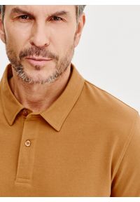 Pako Lorente - PAKO LORENTE – Męski t-shirt polo w kolorze beżowym. Okazja: na co dzień. Typ kołnierza: polo. Kolor: zielony, beżowy, brązowy. Materiał: bawełna, poliester. Styl: casual #4