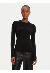 Hugo - HUGO Sweter Satero 50542604 Czarny Slim Fit. Kolor: czarny. Materiał: wiskoza