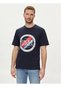 Jack & Jones - Jack&Jones T-Shirt Loof 12248624 Granatowy Standard Fit. Kolor: niebieski. Materiał: bawełna
