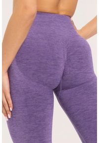 GYM GLAMOUR - Legginsy fitness damskie Gym Glamour seamless push up. Kolor: fioletowy. Sport: fitness