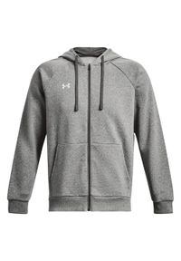 Under Armour - Męska Bluza Sportstyle Rival Fleece Z Pełnym Zamkiem Błyskawicznym. Kolor: szary
