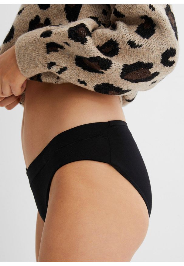 bonprix - Figi z talią w serek ( 5 par). Kolor: czarny