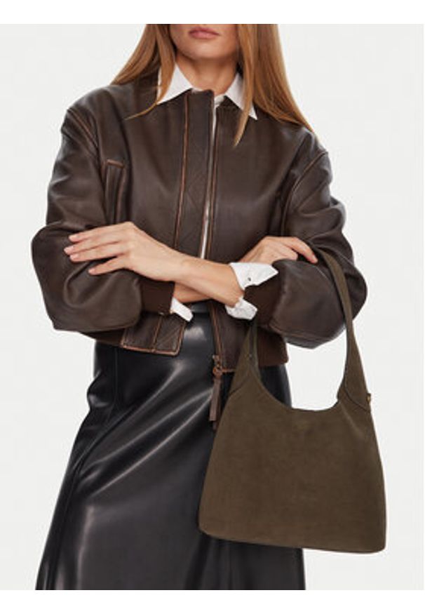 Coach Torebka Brooklyn CW637 Khaki. Kolor: brązowy. Materiał: skórzane, zamszowe